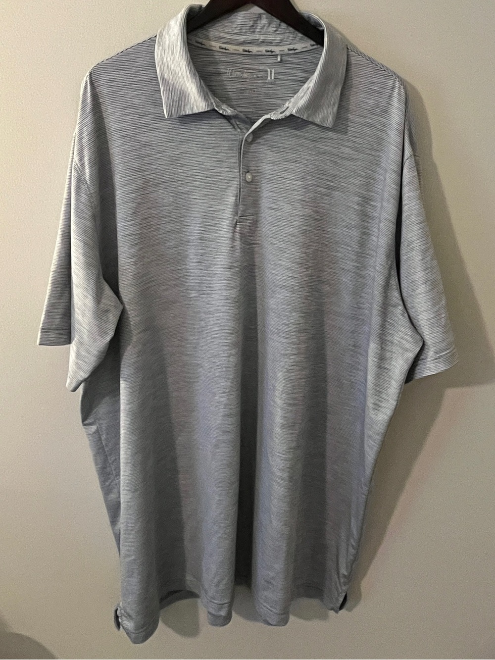 Walter Hagen Heather Light Gray/Blue Men's Polo